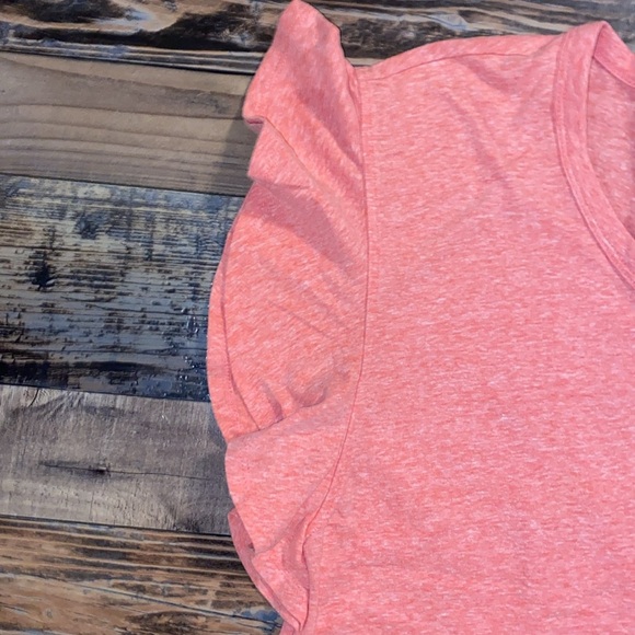 Loft cotton blend top with ruffle sleeves size Large - Picture 2 of 4